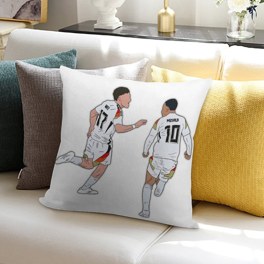 Florian Wirtz & Jamal Musiala Germany Celebration Soft Ultra-Soft Texture Throw Pillow