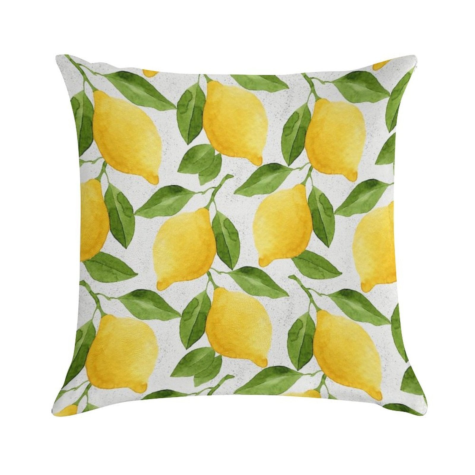 Watercolor Lemon Pattern Soft Decorative Cover Throw Pillow
