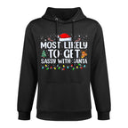 Most Likely To Get Sassy With Santa Funny Family Christmas Unisex Design Hoodie