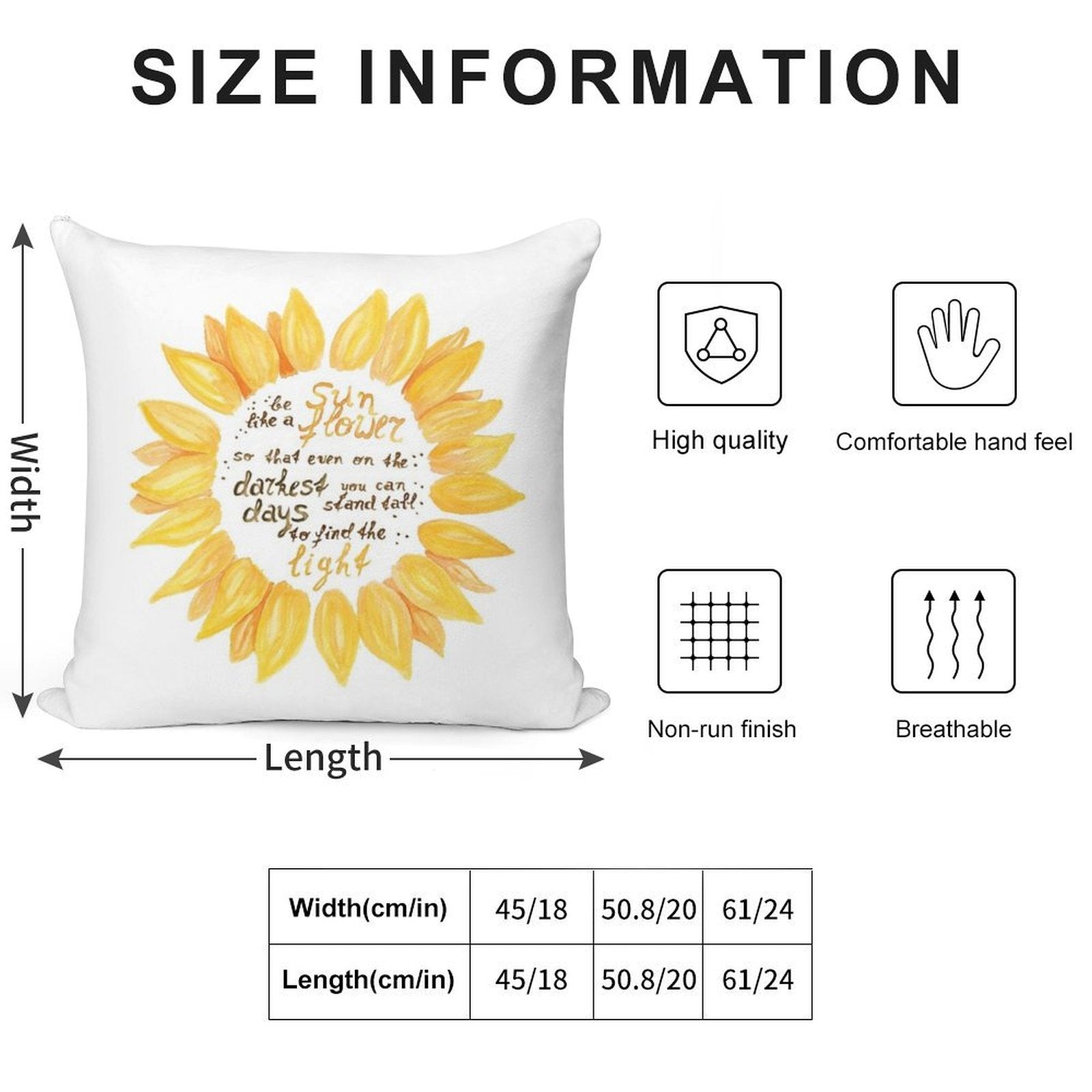 Be Like A Sunflower Soft Luxury Feel Throw Pillow