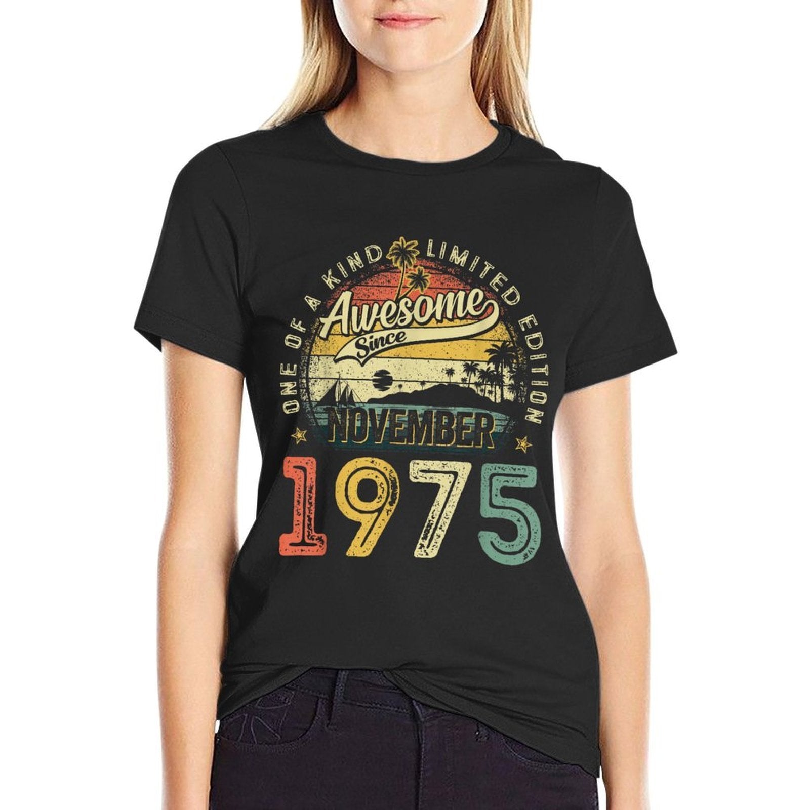 50 Years Old Vintage November 1975 Retro 50th Birthday Men  Relaxed-fit T-Shirt