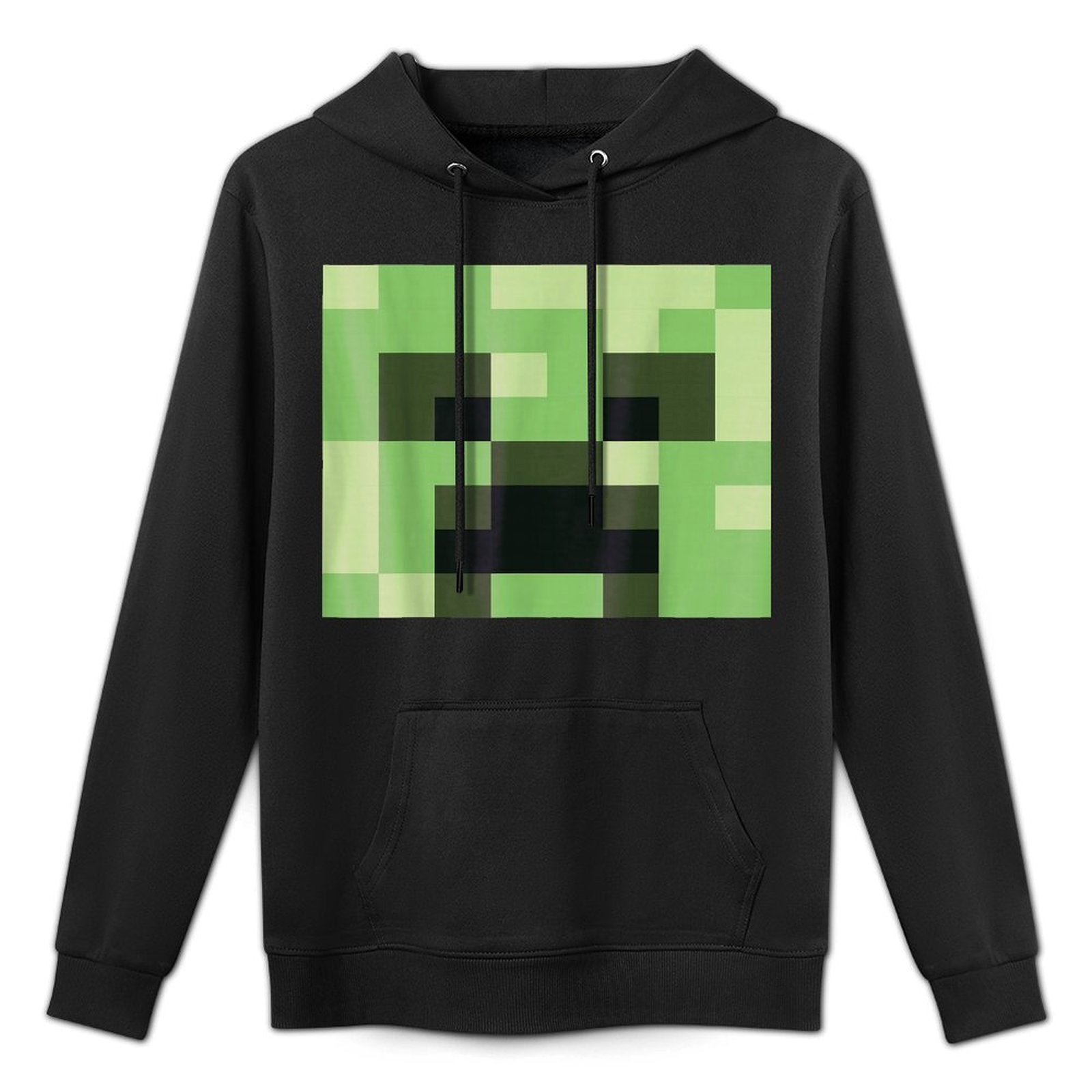 Minecraft Creeper Big Green Pixel Face Shape Retention Hoodie