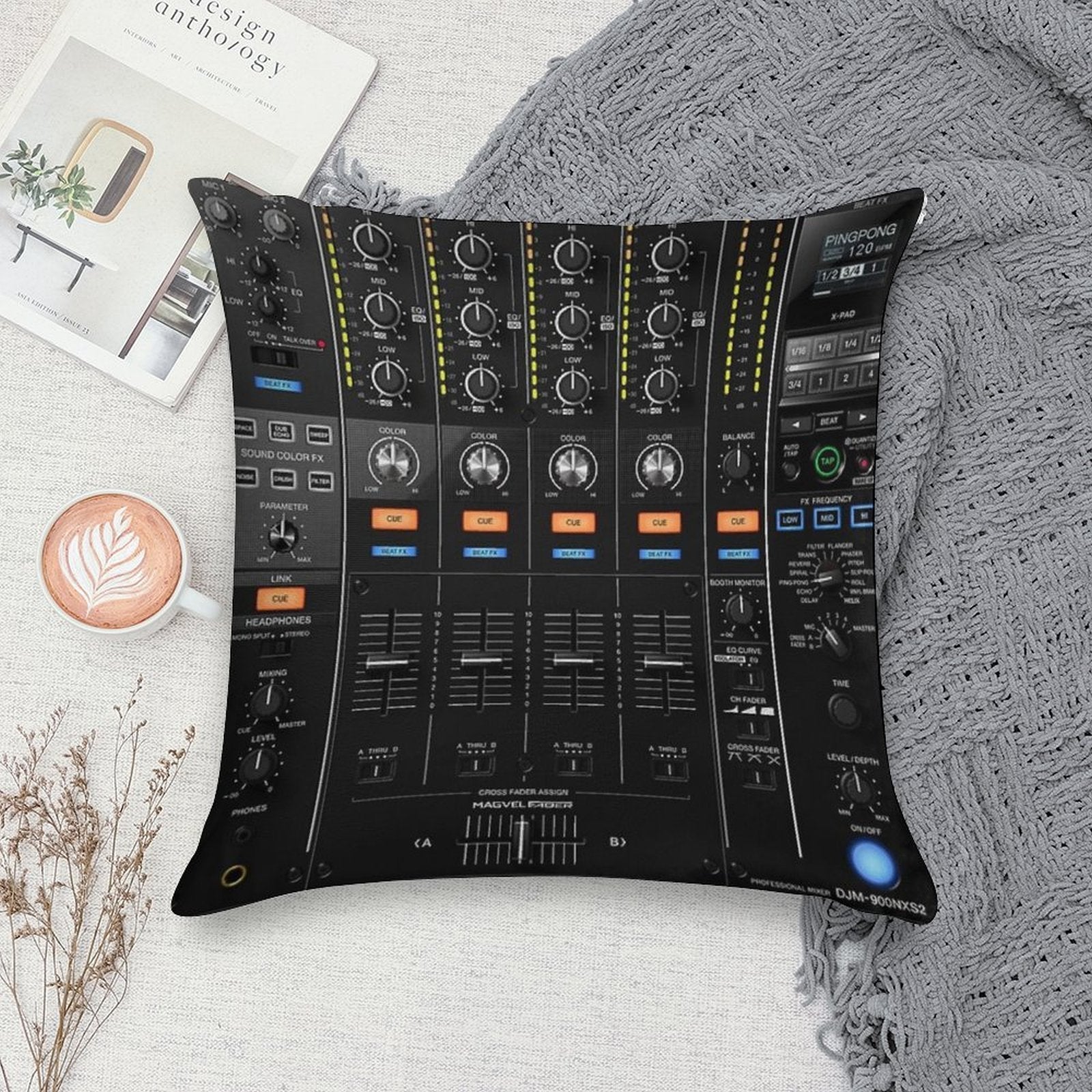 DJ Mixer NXS2 Soft Reinforced Edging Throw Pillow