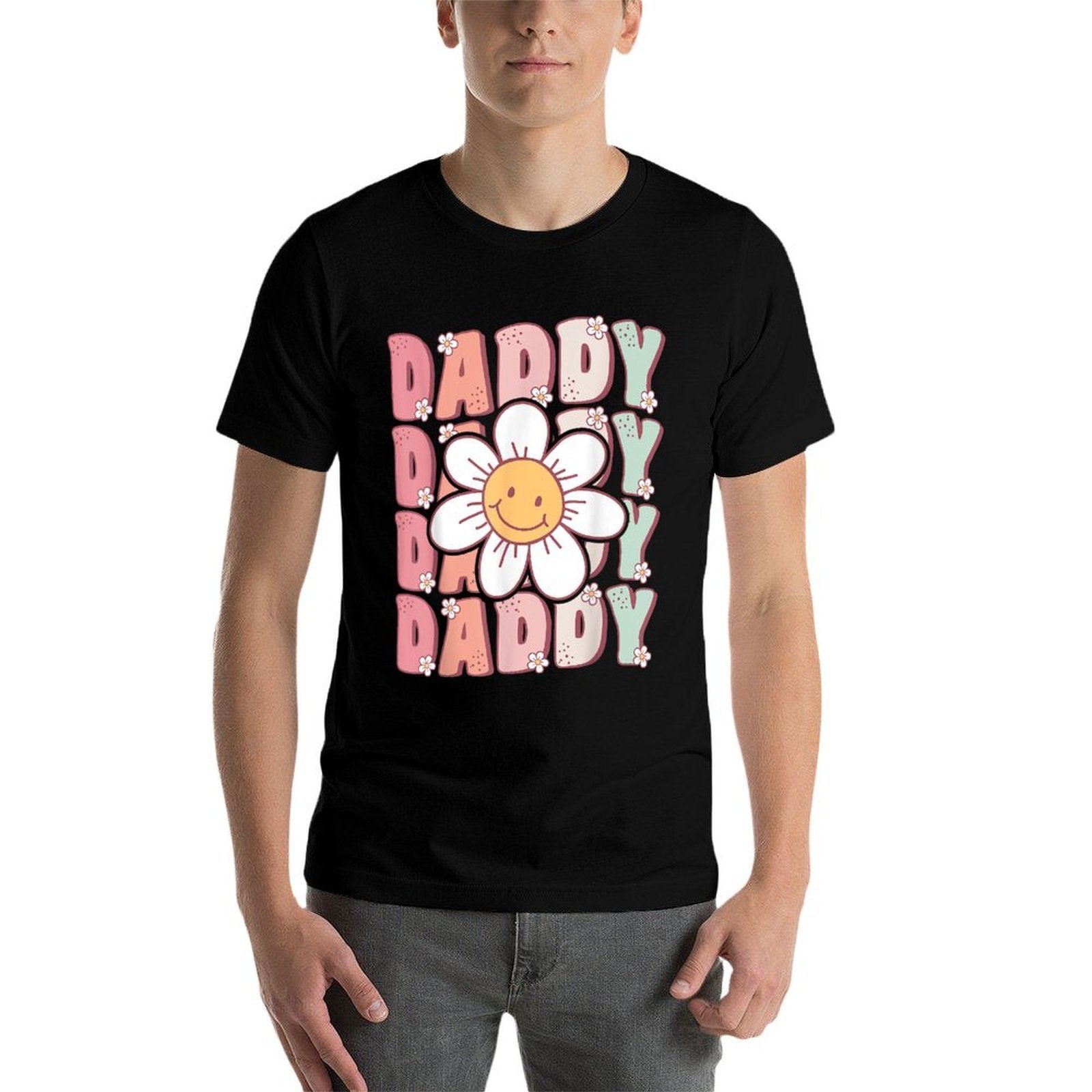 Groovy Daddy Matching Family Birthday Party Daisy Flower  Slim-fit Cut T-Shirt