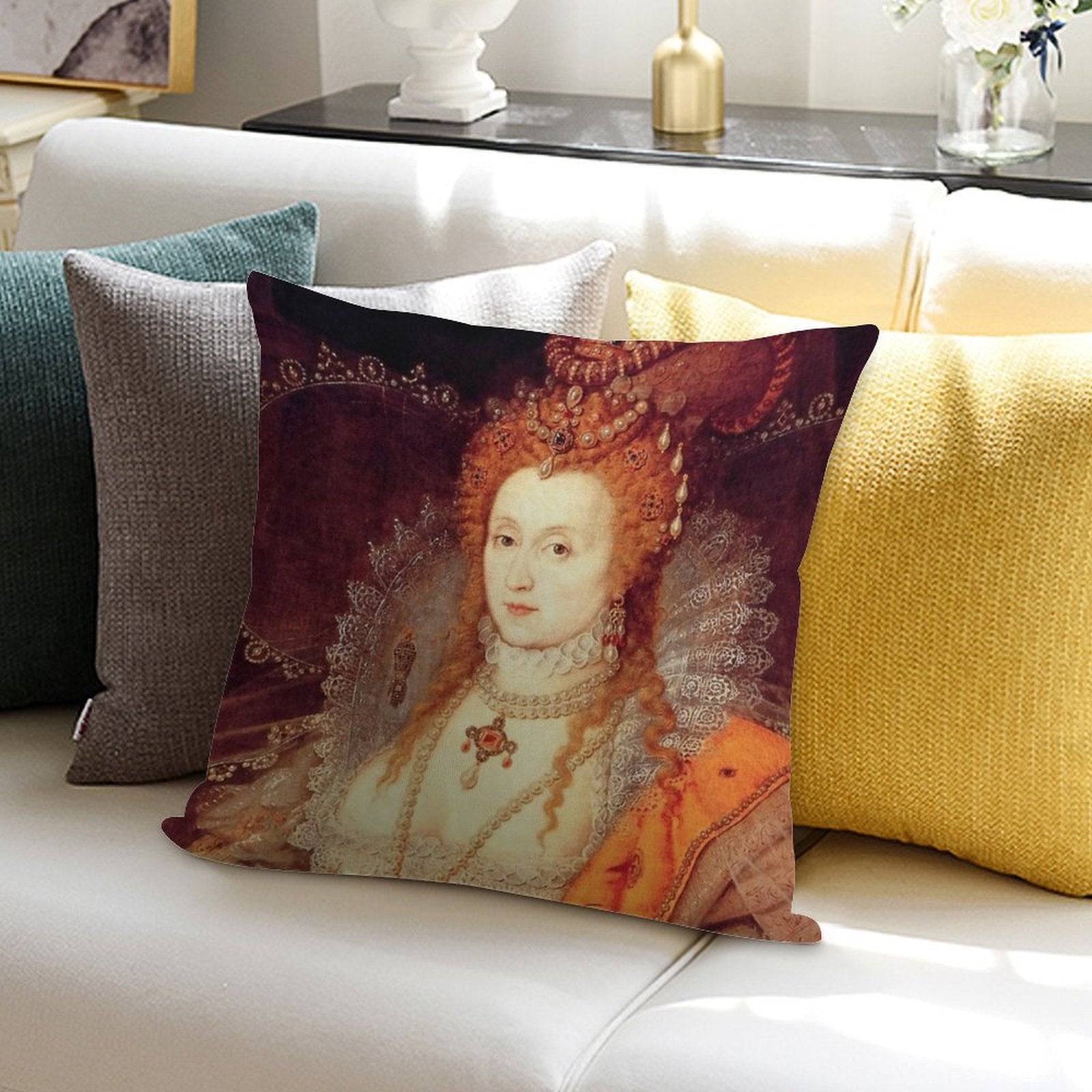 Elizabeth I Portrait Soft Easy Maintenance Throw Pillow