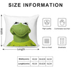 Kermit The Amphibian Soft Luxury Feel Throw Pillow