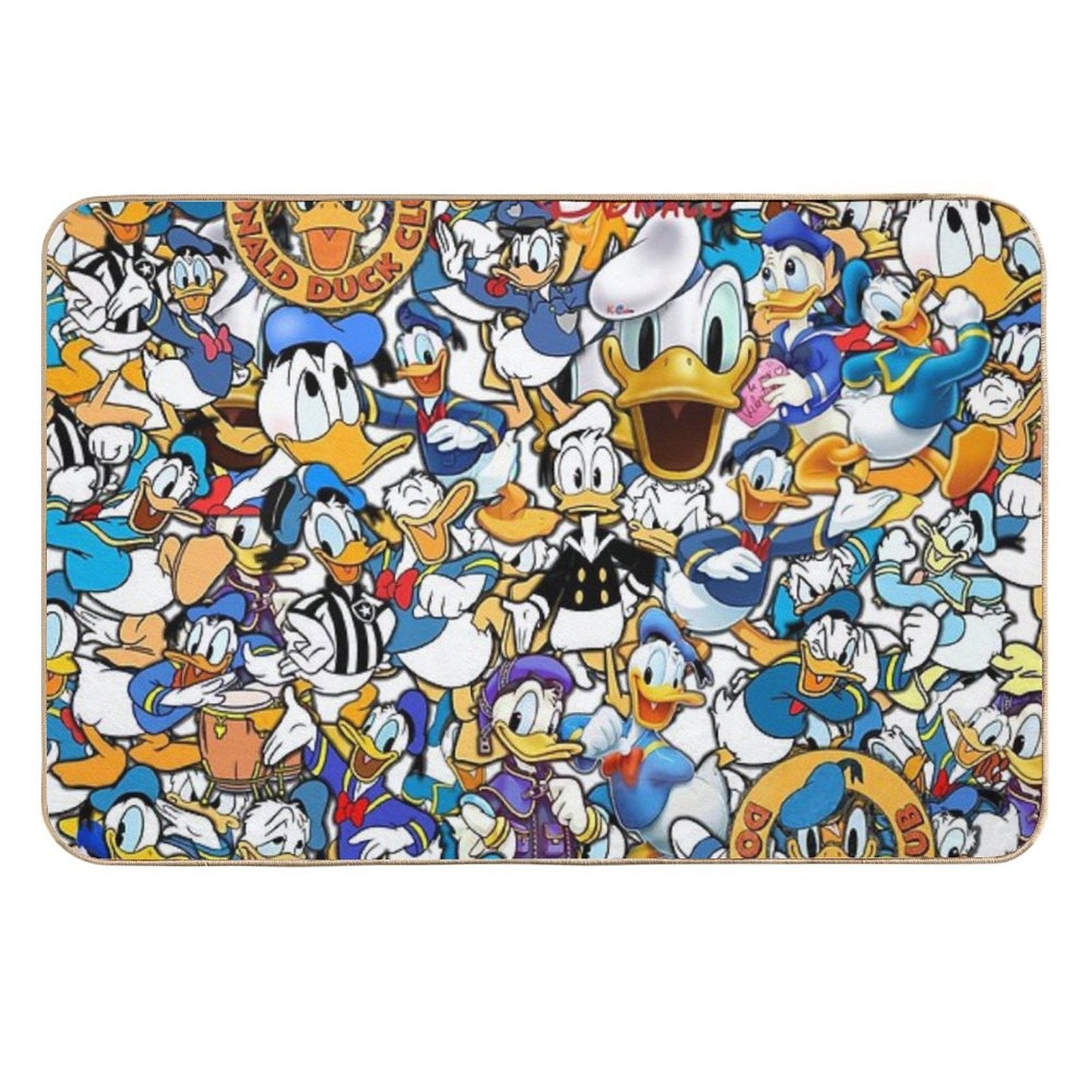 Donald Duck Kids Classic Funny Cartoon Ultimate Super Fine HD Collage  Dirt-Trapping Bath Mat