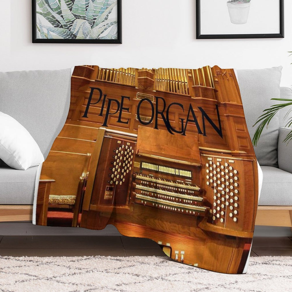 Big Pipe Organ Easy Care Throw Blanket