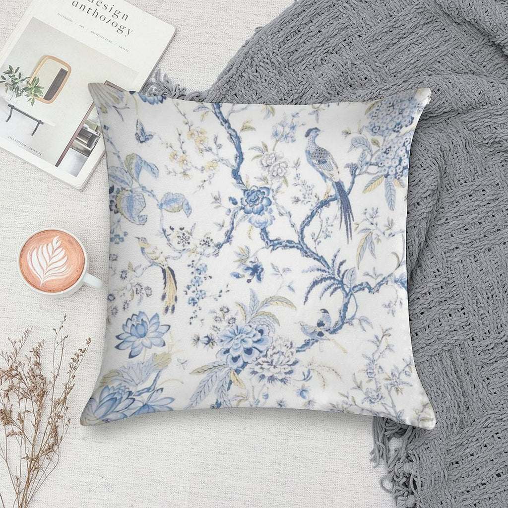 French Pheasants Chinoiserie Soft Washable Throw Pillow