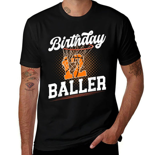 12th Basketball Birthday Twelve Year Old Basketball Player  Affordable Price T-Shirt