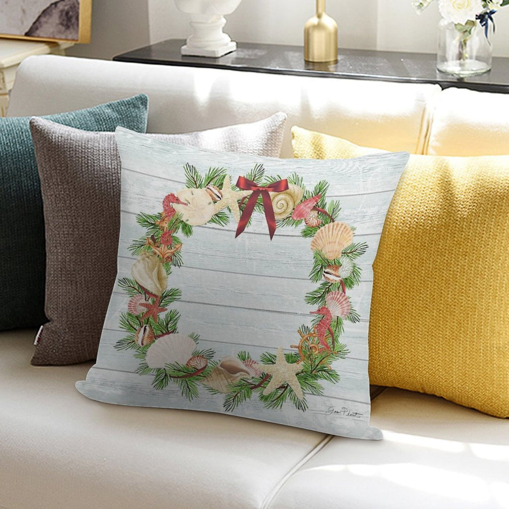 Coastal Christmas D Soft Easy Maintenance Throw Pillow