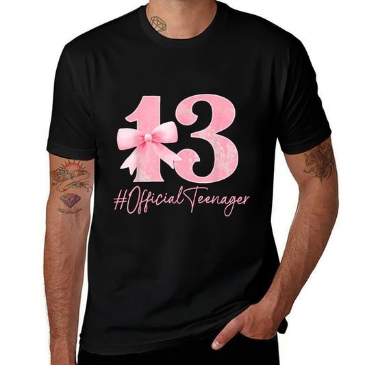13th Birthday Coquette Bow Pink 13 Year Old Birthday Girl  Odor-resistant T-Shirt