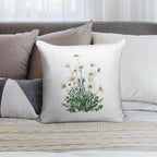 Hand Painted White Margaret Daisy Watercolor Soft Washable Throw Pillow
