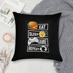 Gamer Eat, Sleep, Game, Repeat Soft Luxury Feel Throw Pillow