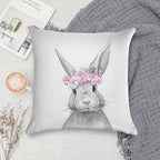 Spring Bunny Soft Luxury Feel Throw Pillow