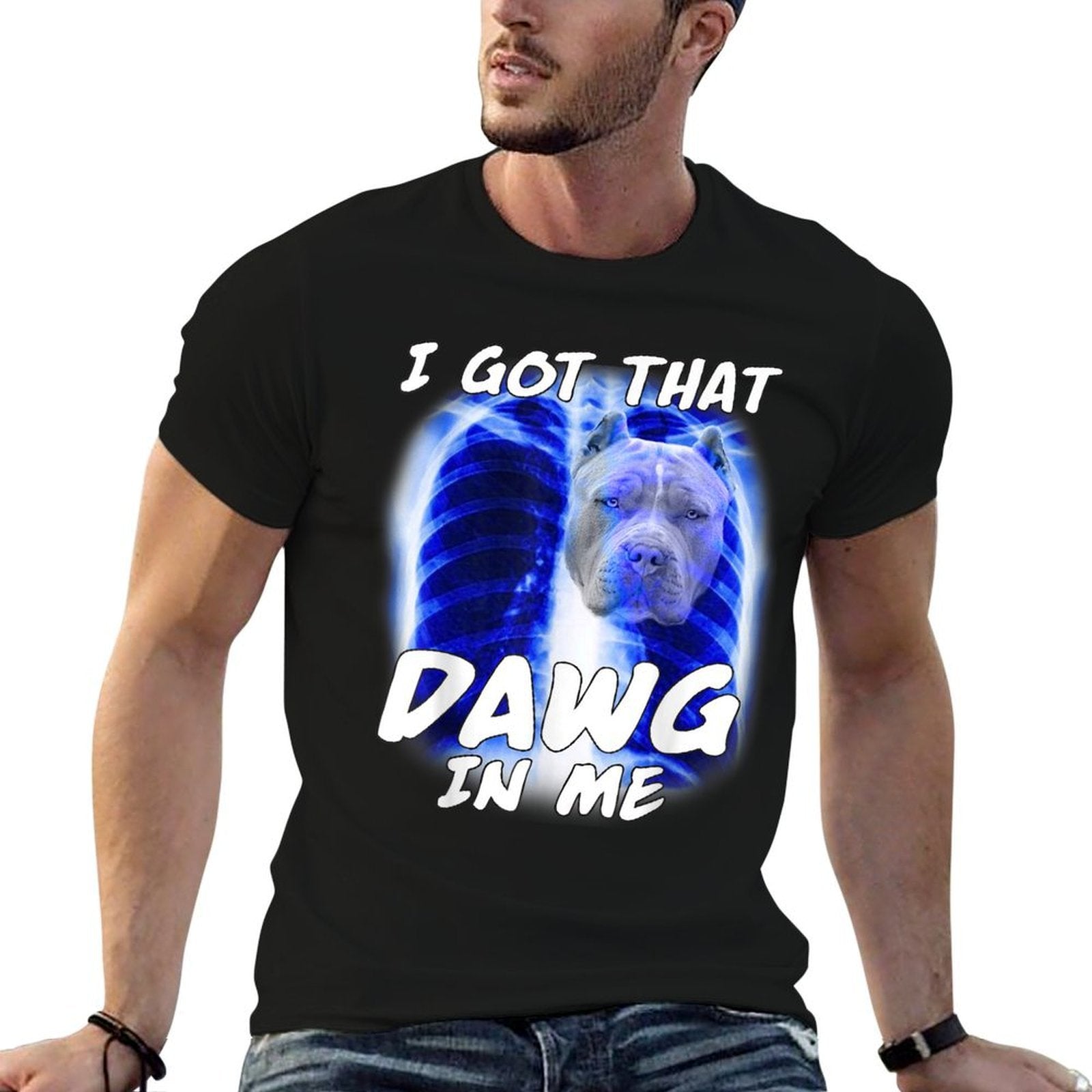I Got That Dawg In Me Xray Pitbull Ironic Meme Funny Saying  Relaxed-fit T-Shirt