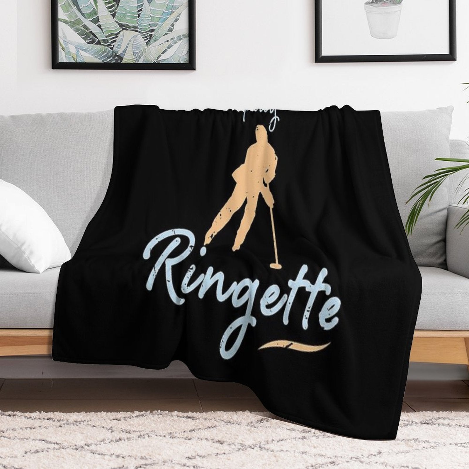 I'm Here to Play Ringette  Ringette Lover Custom Ringette Gift Ringette Player Present Durable Throw Blanket