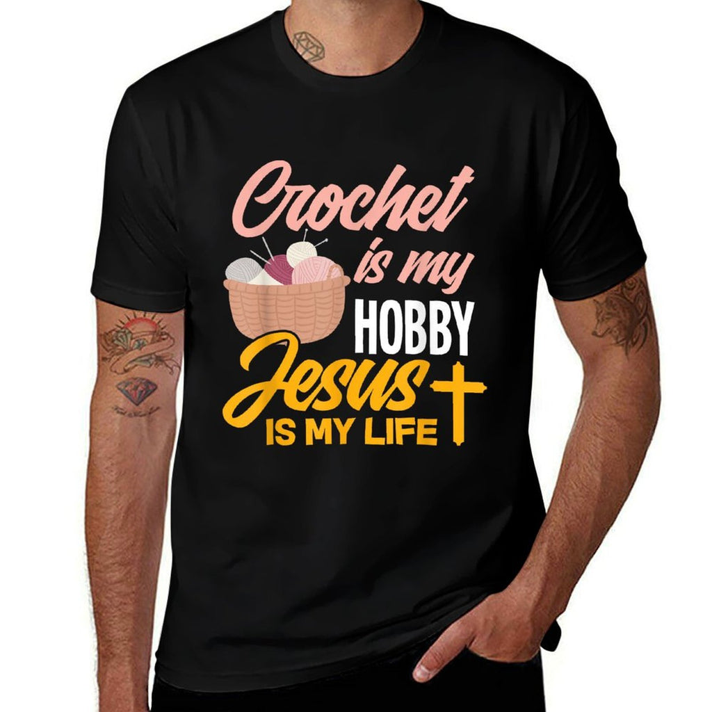 Crochet Is My Hobby Jesus Is My Life - Christian Crocheter  Soft T-Shirt