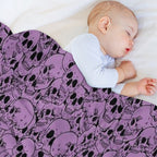 Purple Skulls Multi-functional Throw Blanket