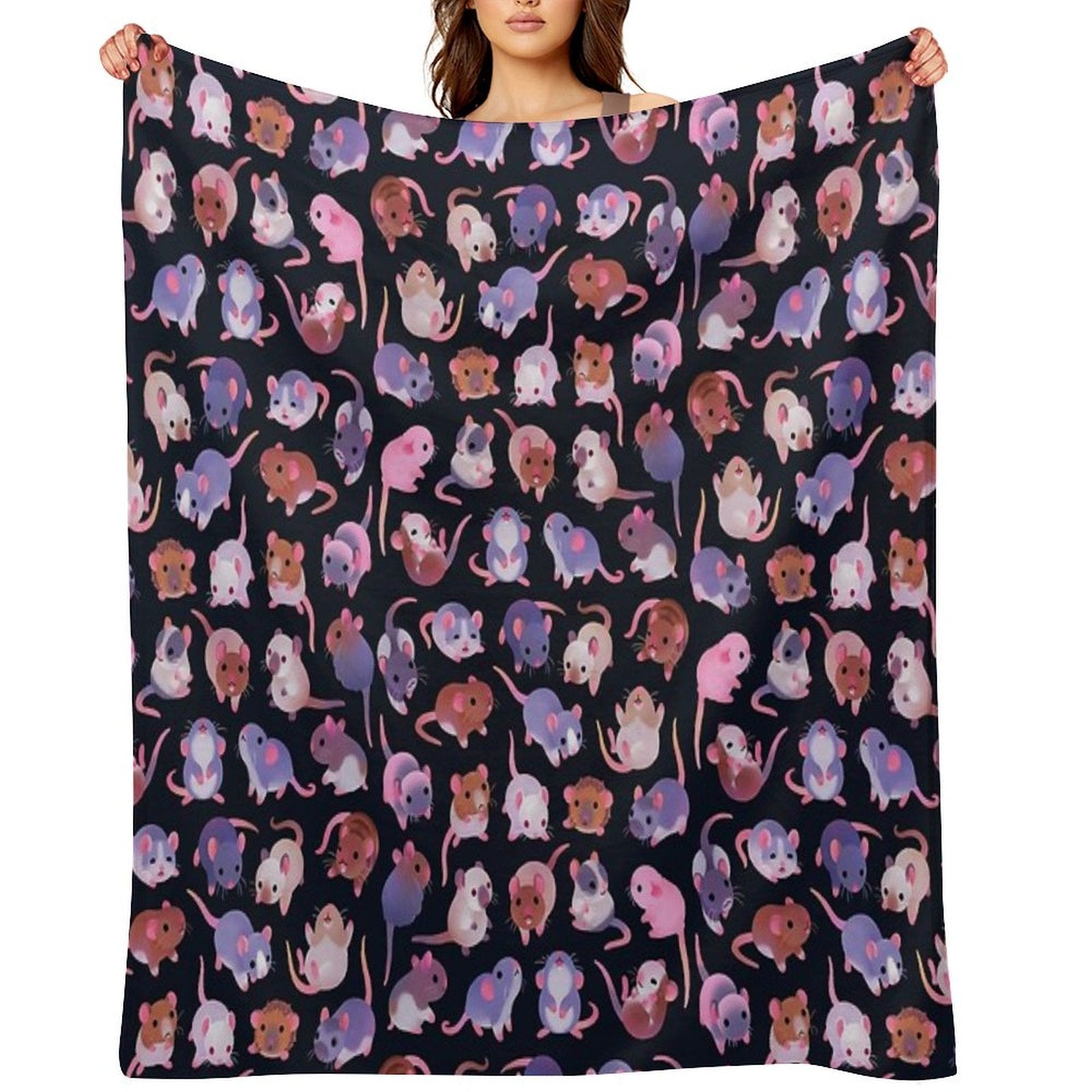 Fancy Rat - Dark Lightweight Throw Blanket