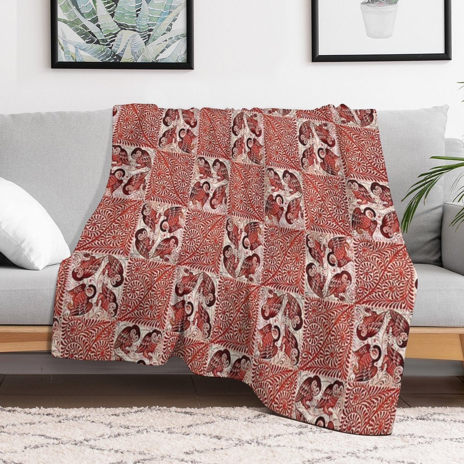 William De Morgan Owls Compact Throw Blanket
