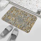 Labyrinth of Shipibo Cosmos  Easy Maintenance Bath Mat