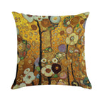 Flowers Gustav Klimt Soft Durable Construction Throw Pillow