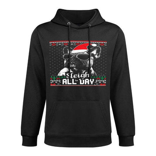Sleigh All Day Funny French Bulldog Christmas Moisture-Wicking Hoodie