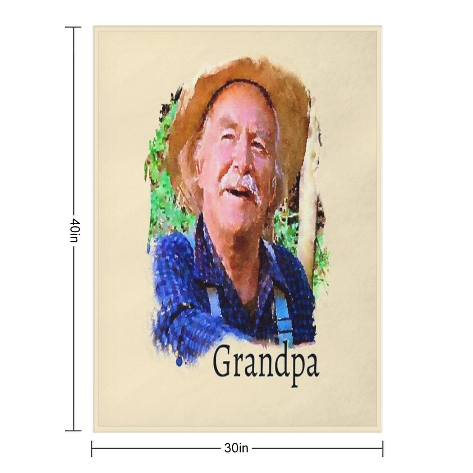 Grandpa The Waltons Plush Throw Blanket