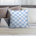 Hand Drawn Checkerboard Pattern (sky Bluewhite) Soft Home Decor Throw Pillow