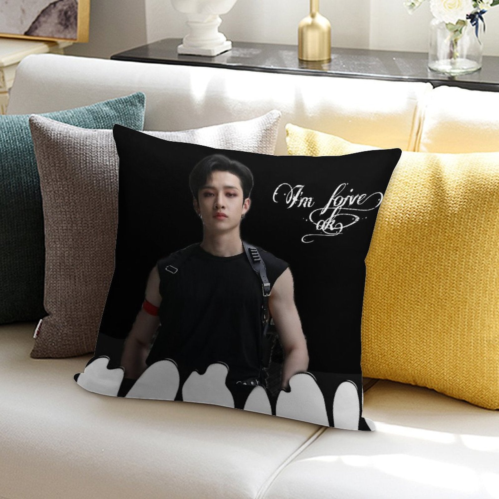 Bangchan  I'm Foive Soft Durable Construction Throw Pillow