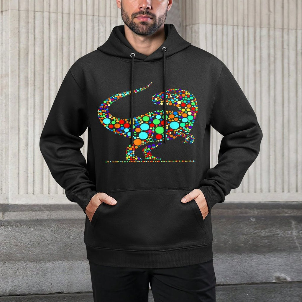 Happy Dot Day Colorful Polka Dot Dinosaur Boys Toddlers Kids Versatile Streetwear Hoodie