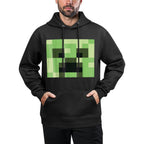 Minecraft Creeper Big Green Pixel Face Shape Retention Hoodie