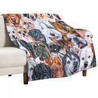 Beautiful Collage of Dogs, So Many Painted Beautiful Faces, Dogs Are The Best! Shrink-resistant Throw Blanket