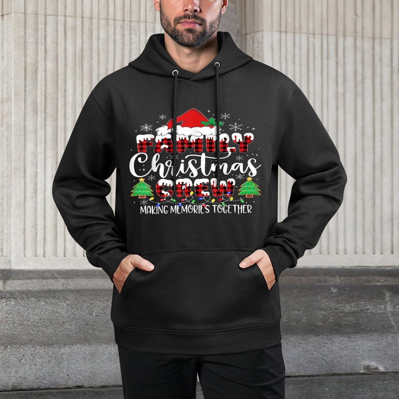Family Christmas Crew Making Memories Matching Pajamas Moisture-Wicking Hoodie