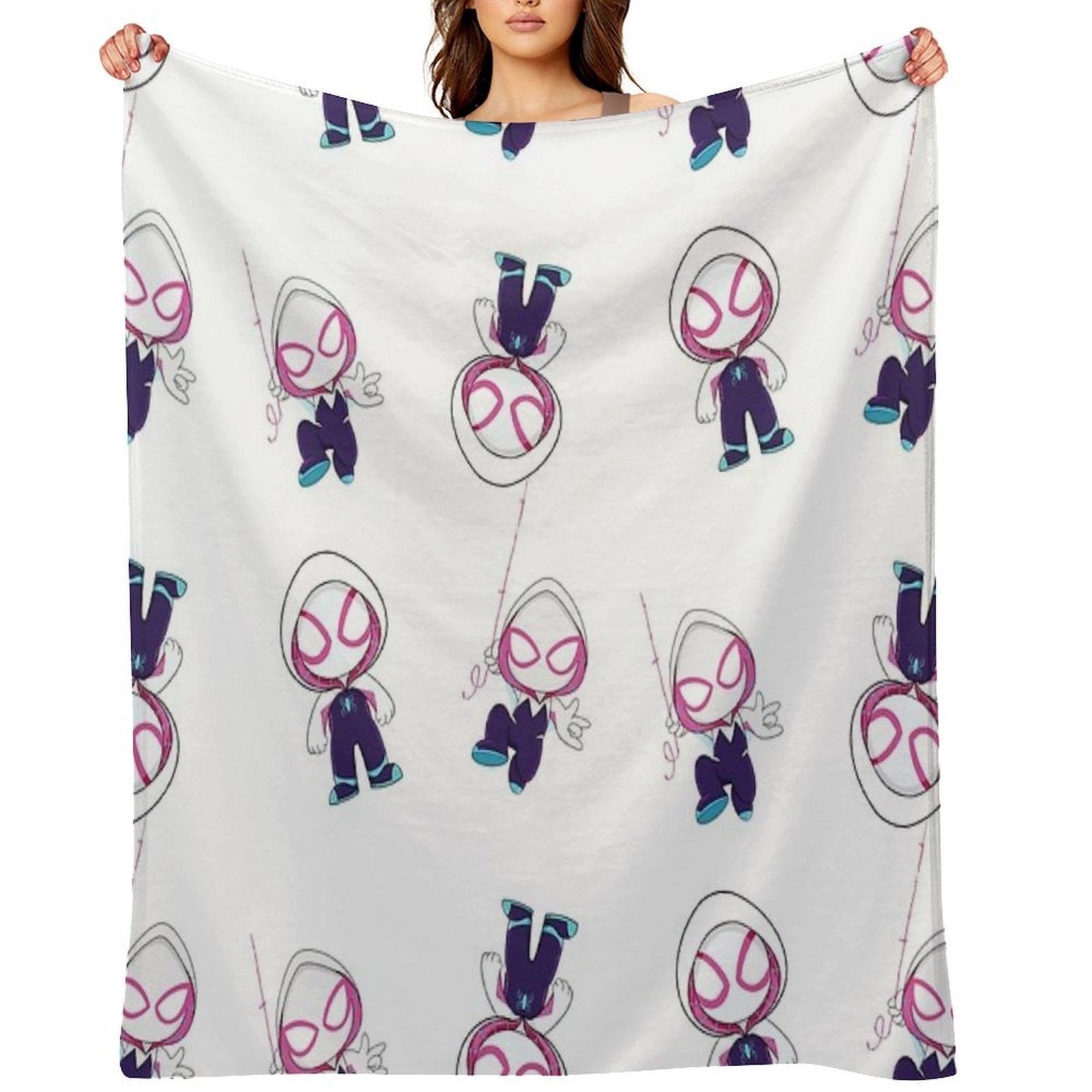 Gwen Little Spider Ghost, Baby Spidey Girl, Grl Pwr, Cartoon Ghost Spider Multi-functional Throw Blanket