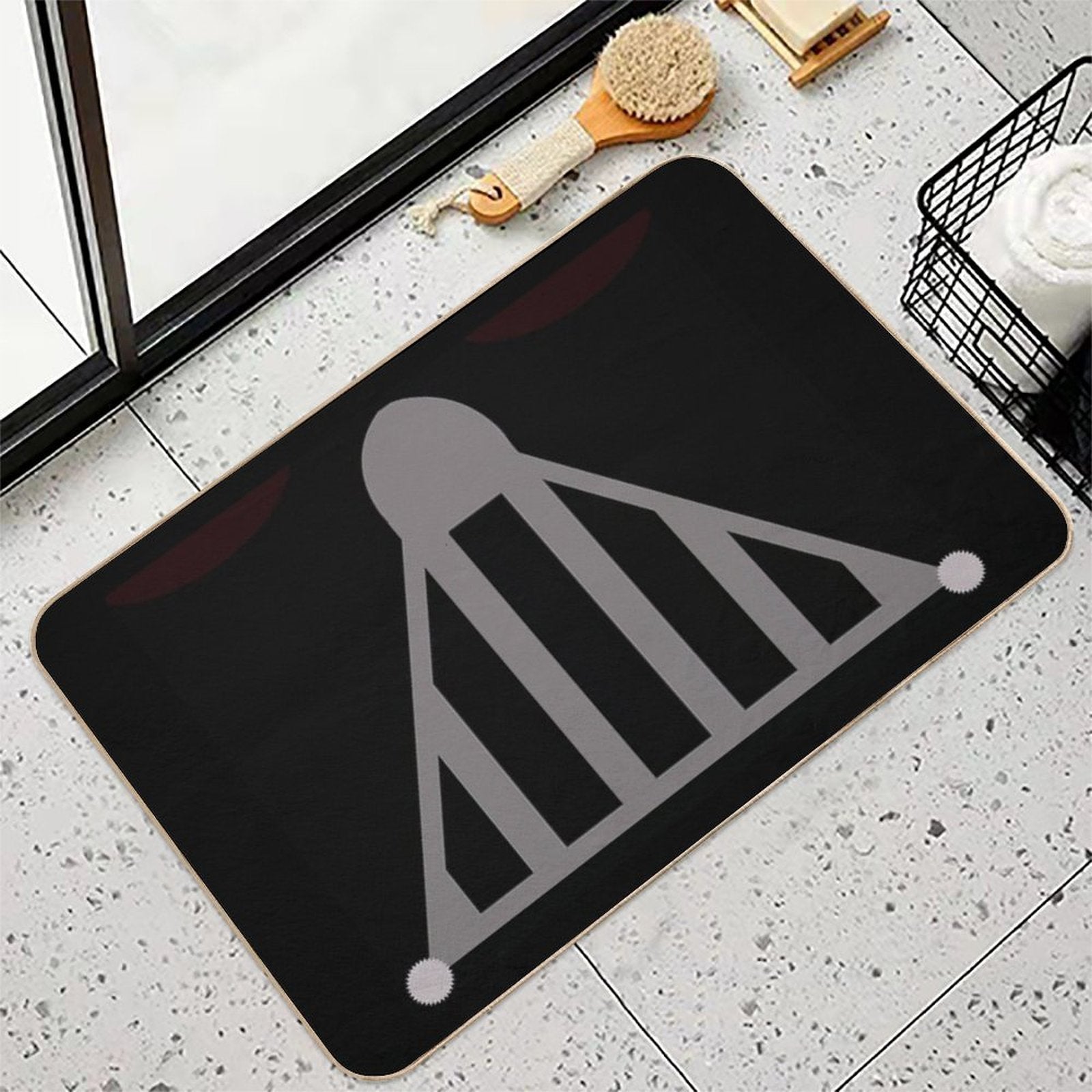 Black  Easy To Clean Bath Mat