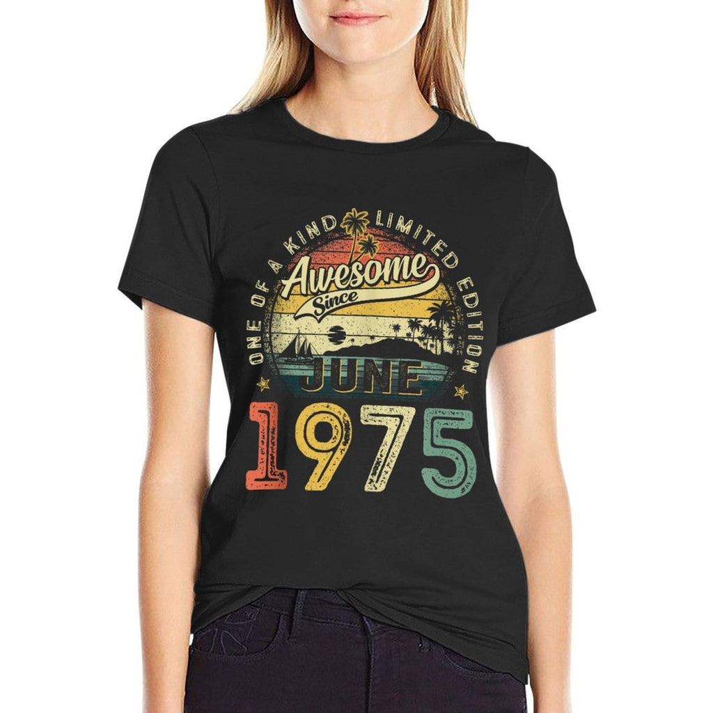 50 Years Old Vintage Made In June 1975 50th Birthday Men Dad  Polyester Blend T-Shirt