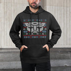 Transformers Christmas Autobots Retro Ugly Sweater Style Casual Wear Hoodie