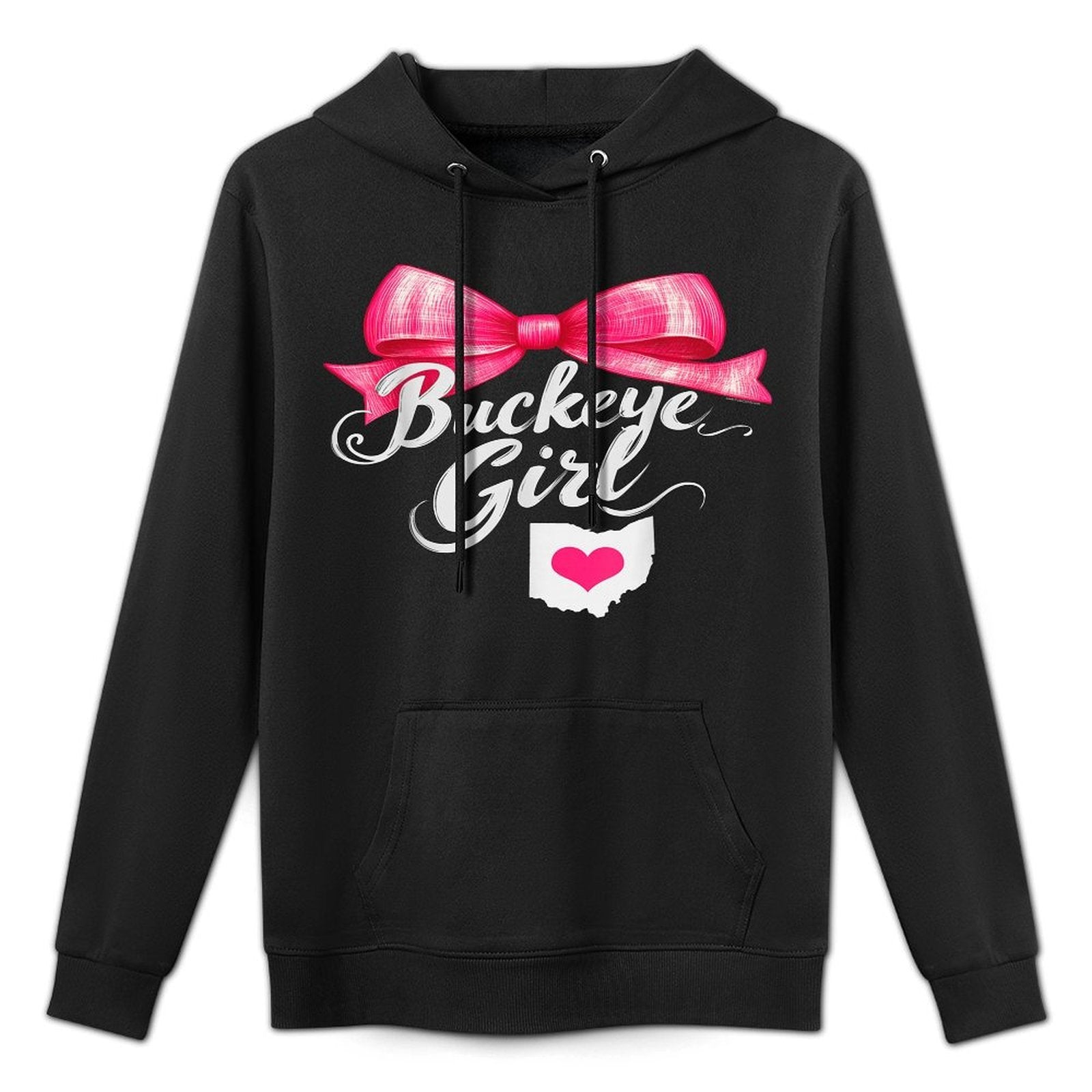 Buckeye Girl Ohio Home Heart State Pink Kids Girls Womens Unisex Design Hoodie