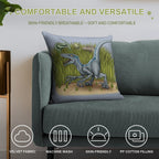 Jurassic World Velociraptors Soft Short Plush Fabric Throw Pillow