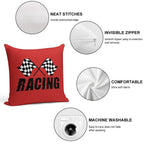 Racing Flags Checkered Flag Car Window Bumper Decal Soft Fade-Resistant Throw Pillow
