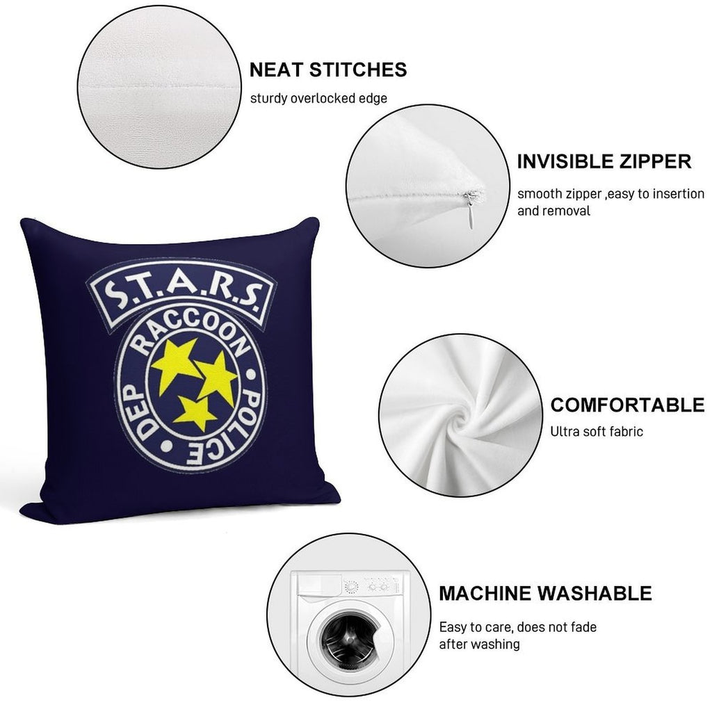 Resident Evil Racoon City Police Soft Washable Throw Pillow