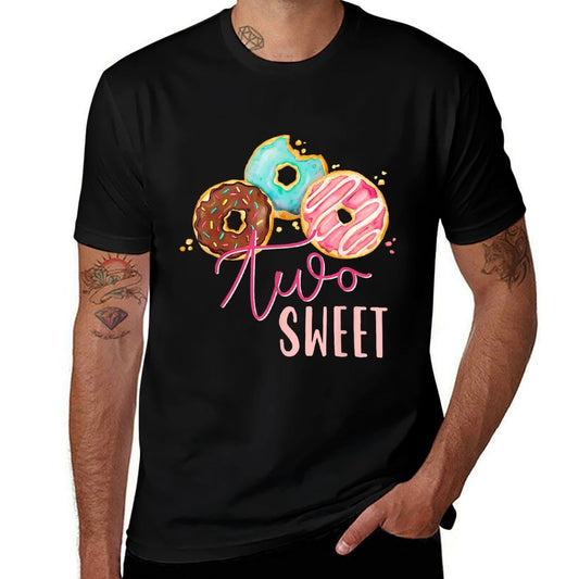 Two Sweet Birthday Girl Donut Birthday Party Theme Family 2  Trendy Pattern T-Shirt
