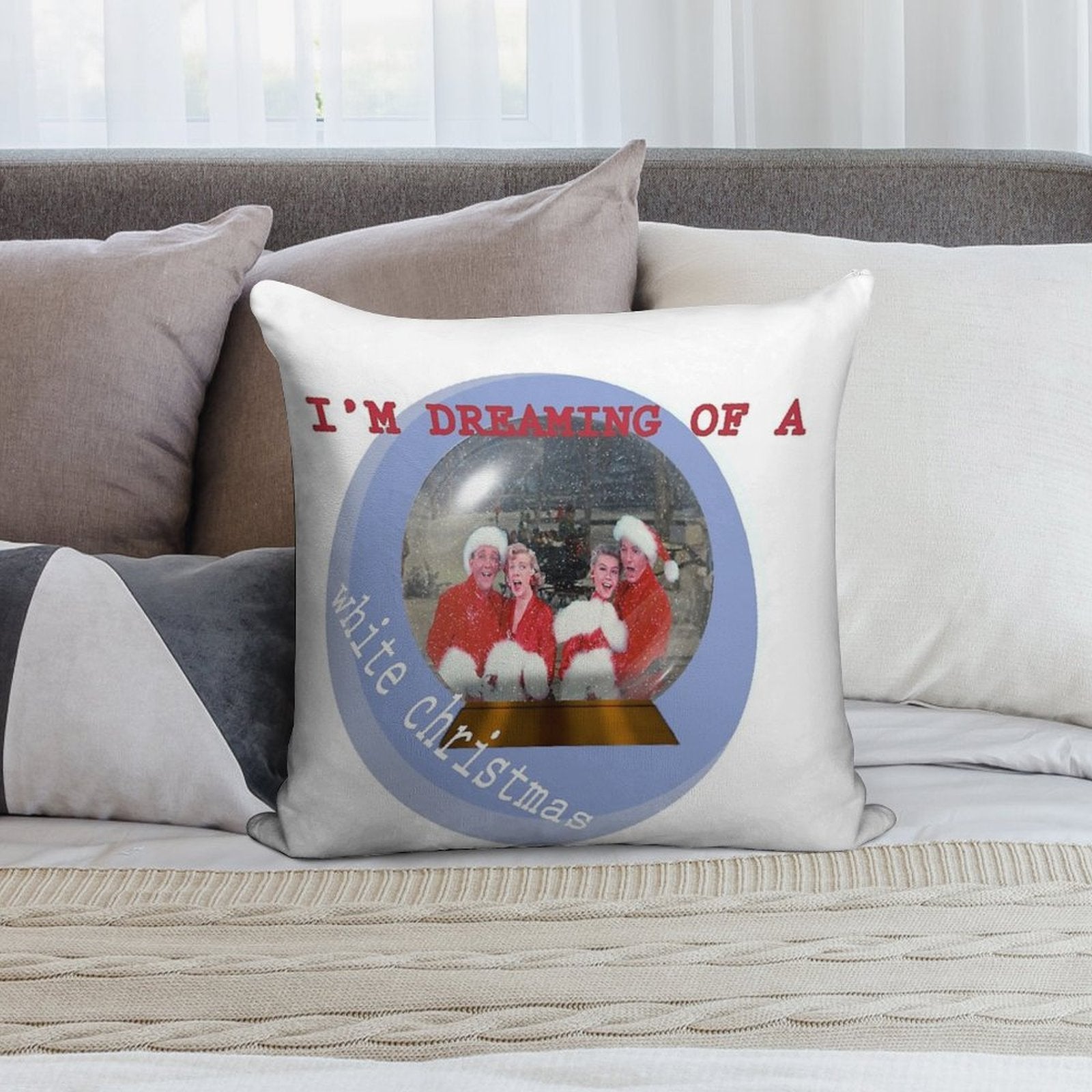 White Christmas (1954) Inspired Art Soft Durable Construction Throw Pillow