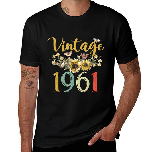 Vintage 1961 Sunflower 64th Birthday Awesome Since 1961  Affordable Price T-Shirt