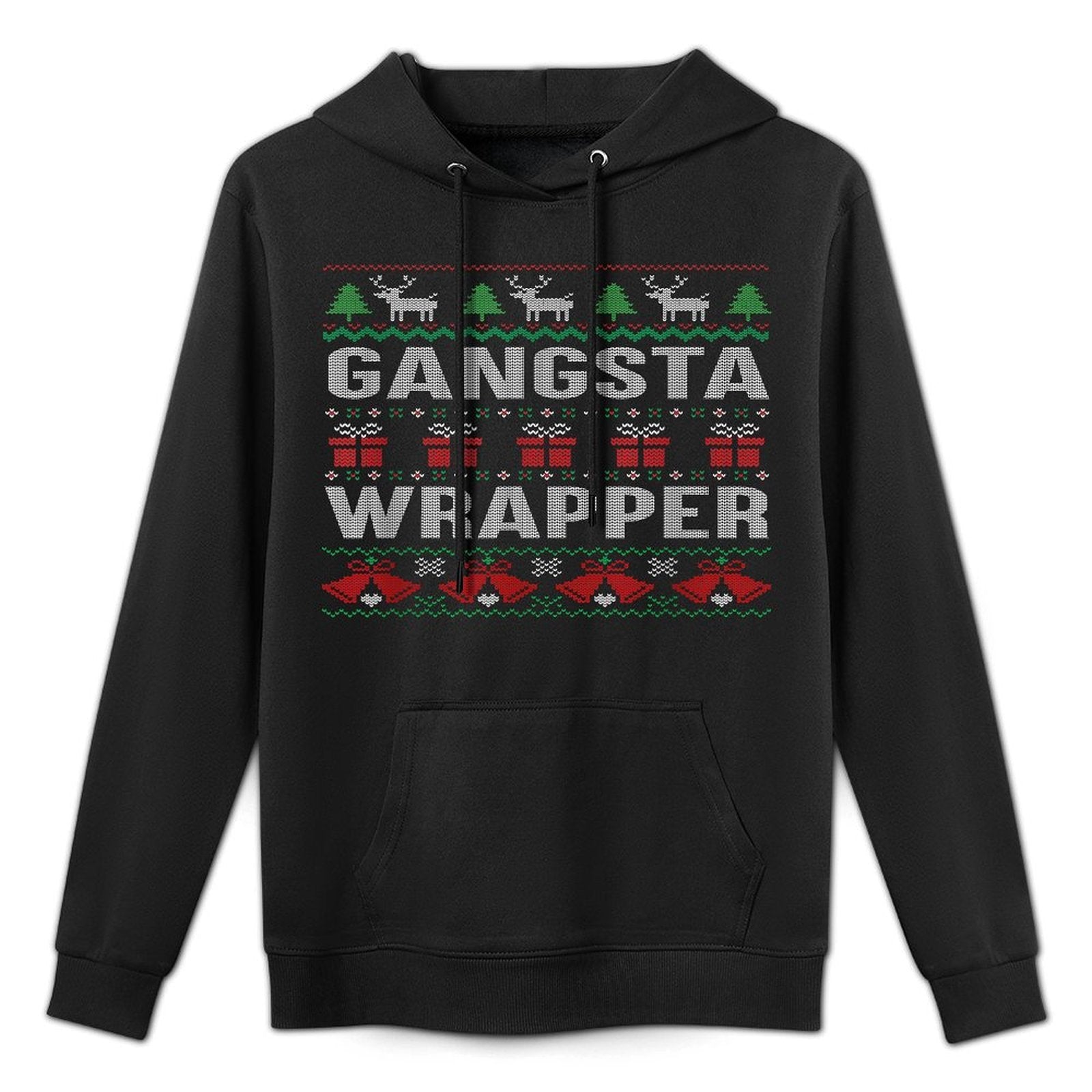 Gangsta Wrapper Ugly Sweater Christmas Machine Washable Hoodie