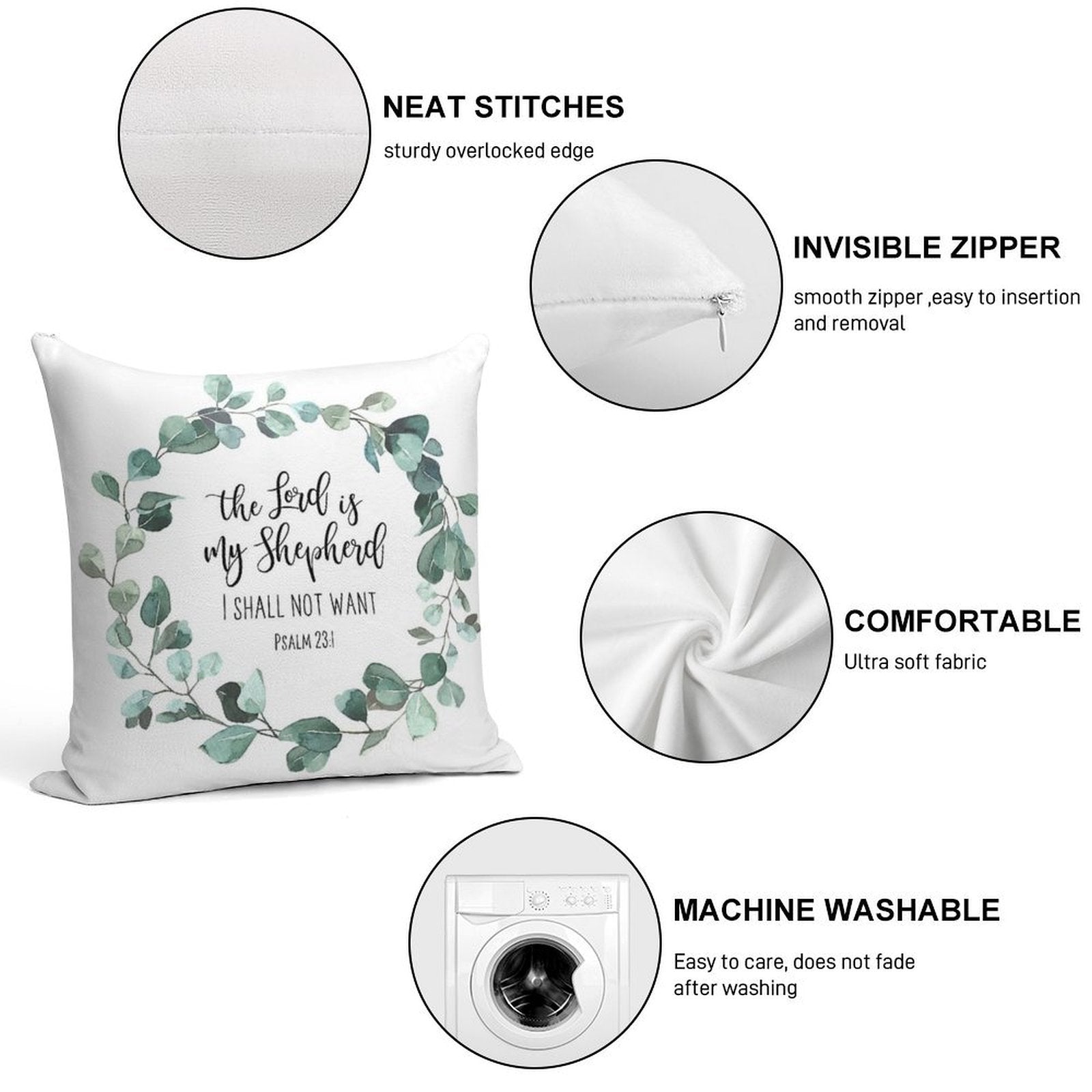 The Lord Is My Shepherd Soft Style Accent Throw Pillow