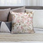 Sepia Old Vintage Roses Botanical Garden on Pink Pattern NightGarden Soft Gift Ready Throw Pillow