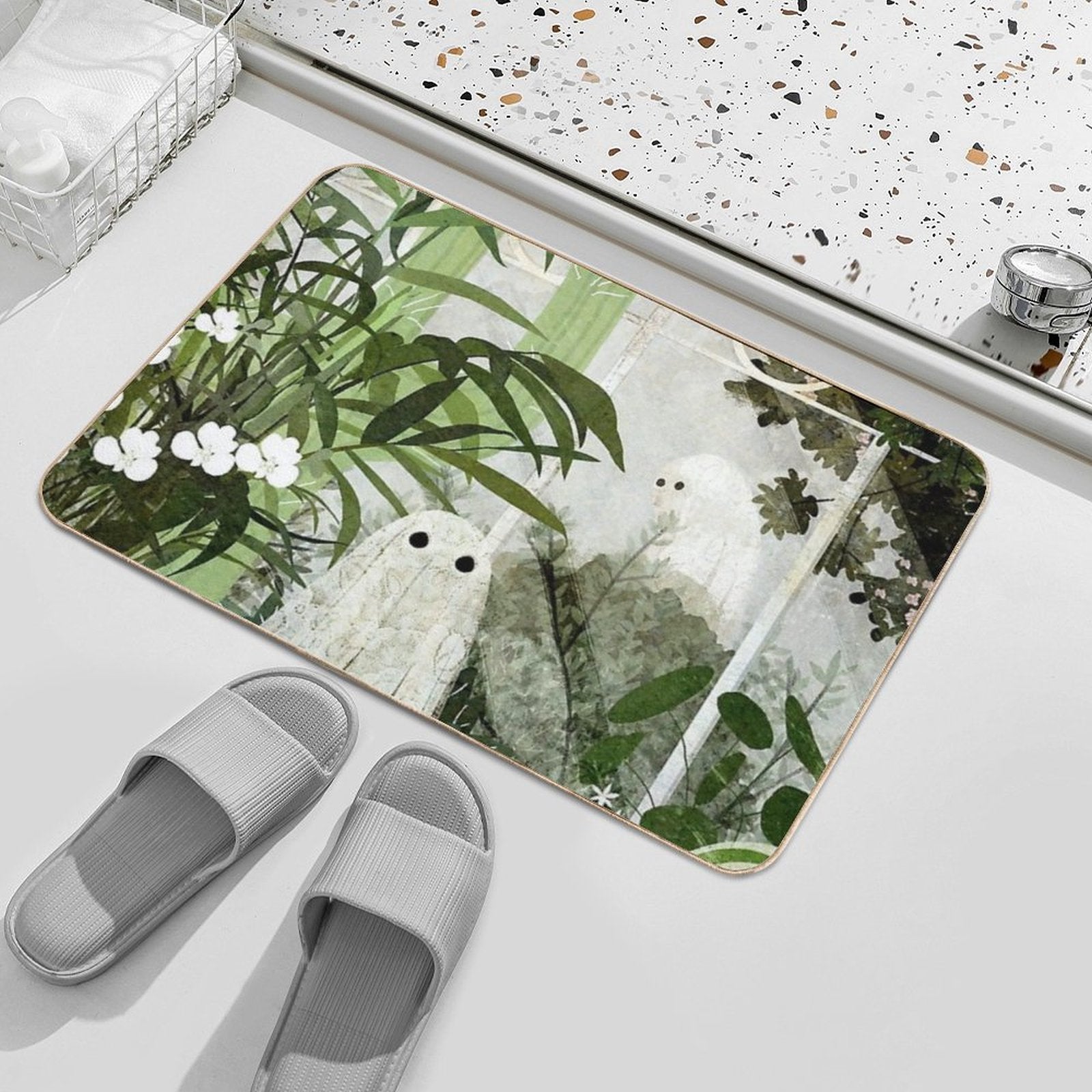 There's A Ghost in The Greenhouse Again  Dirt-Trapping Bath Mat